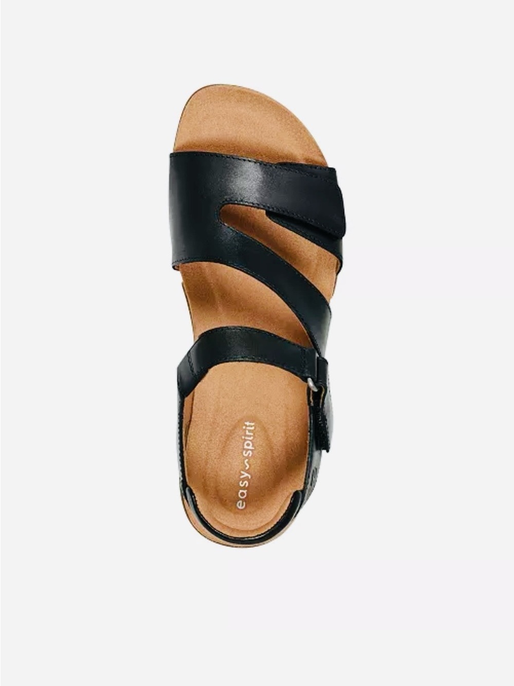 Easy Spirit Black Strappy Comfort Leather Sandal Open Toe size 9W - Picture 5 of 11